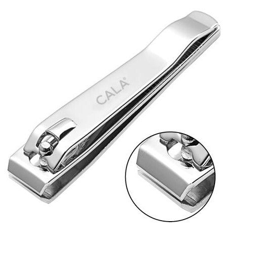 12 Stainless Steel Fingernail Clippers with Nail File & Chain - Small