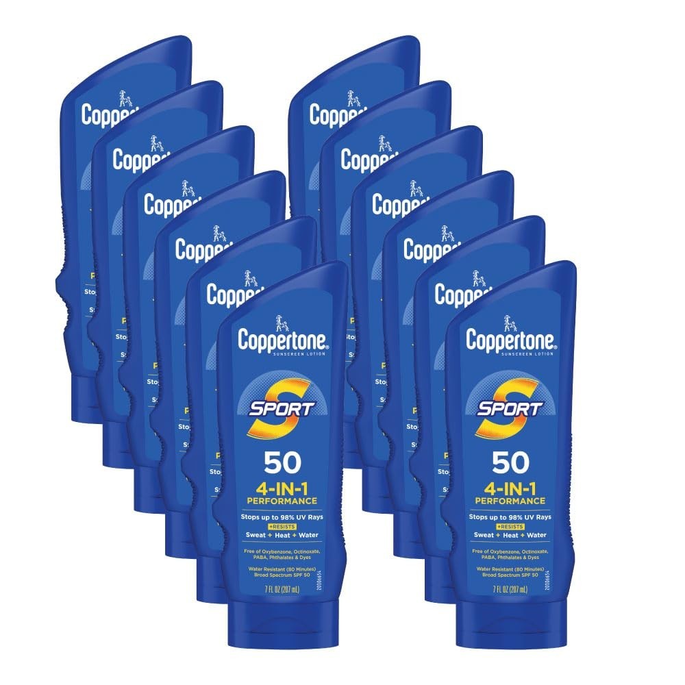 High-Performance SPF 50 Water-Resistant Sunscreen Lotion 12-Pack - 7 fl oz