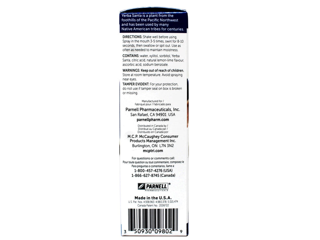 Dry Mouth Spray - Sugar-Free Lemon-Lime Relief, Long-Lasting Hydration, 2 oz
