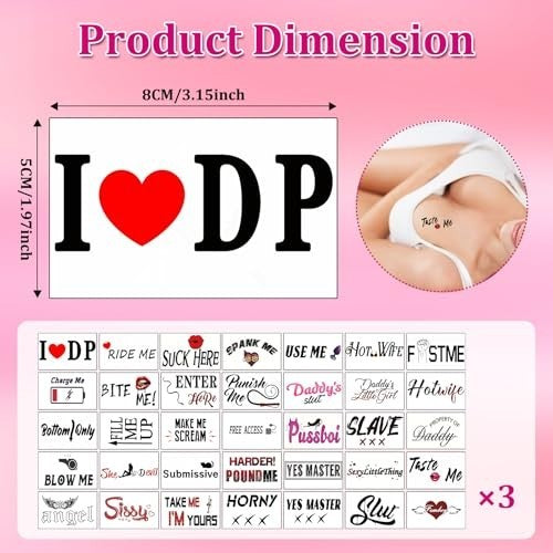 105-Piece Temporary Tattoos for Adults – Fun, Safe & Waterproof Sticker Set