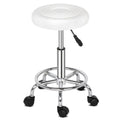 Adjustable Salon Stool Chair with Footrest & Swivel Wheels