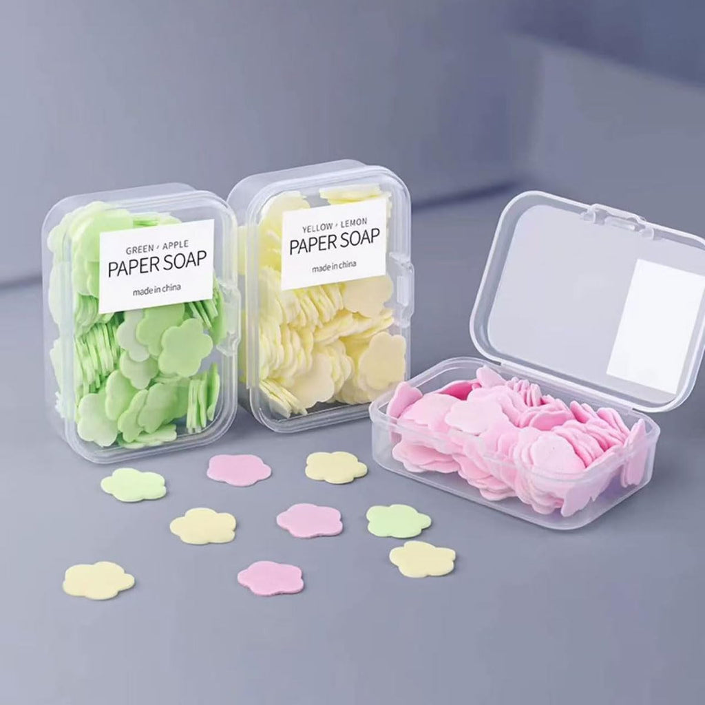 Portable Fruit Scented Paper Soap Sheets - 450 Single-Use Travel Hand Wash Tablets