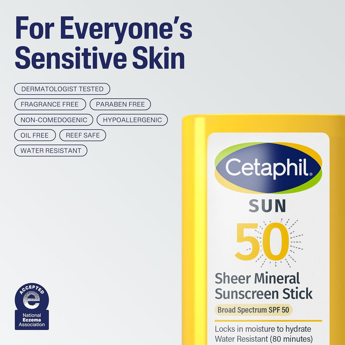 Mineral Sunscreen Stick SPF 50 Broad Spectrum Hypoallergenic Water Resistant 0.5oz