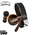 Luxury Barber Shaving Kit with Straight Razor & Leather Strop Set