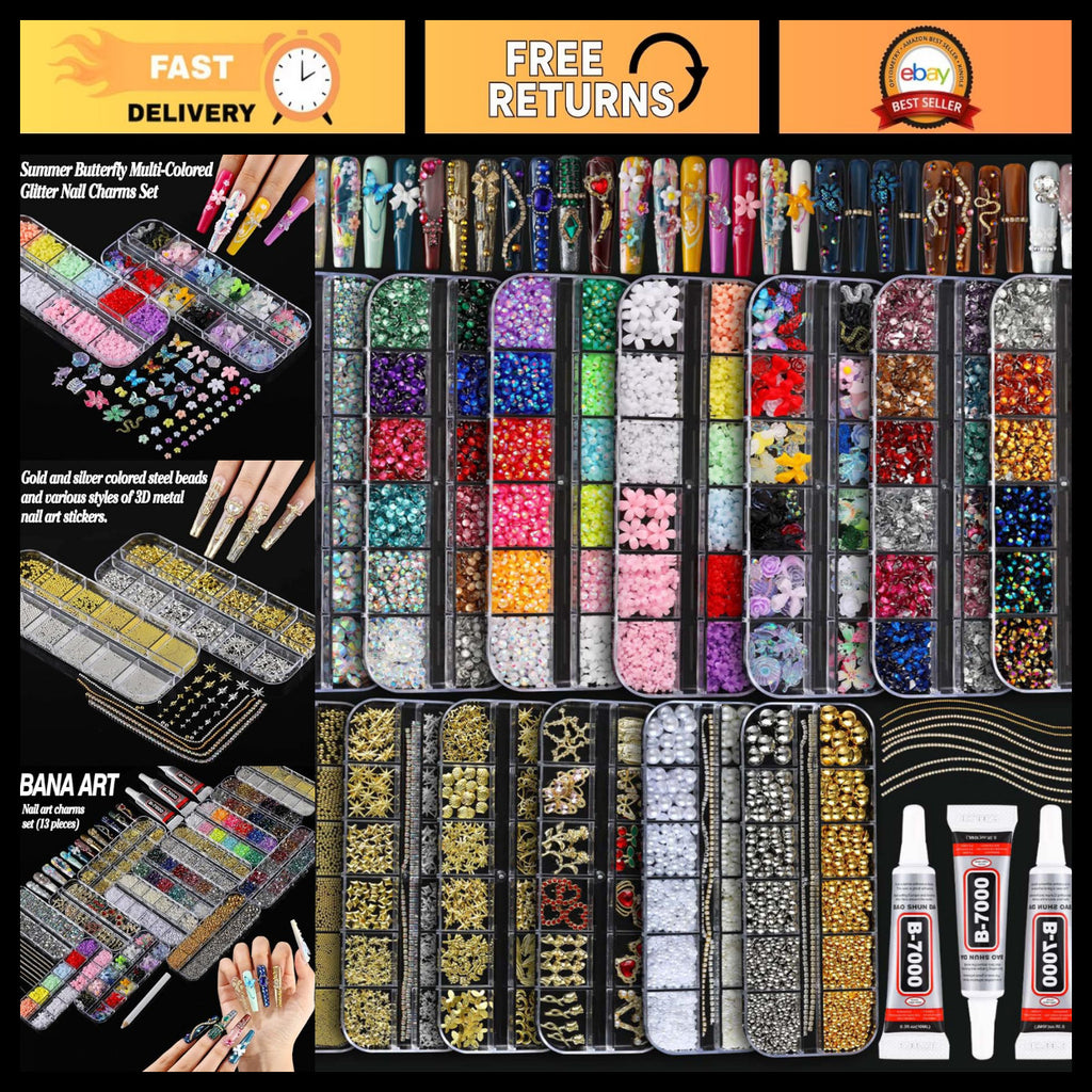 18000+ Nail Charms & Art Decorations Kit with Storage & Tools