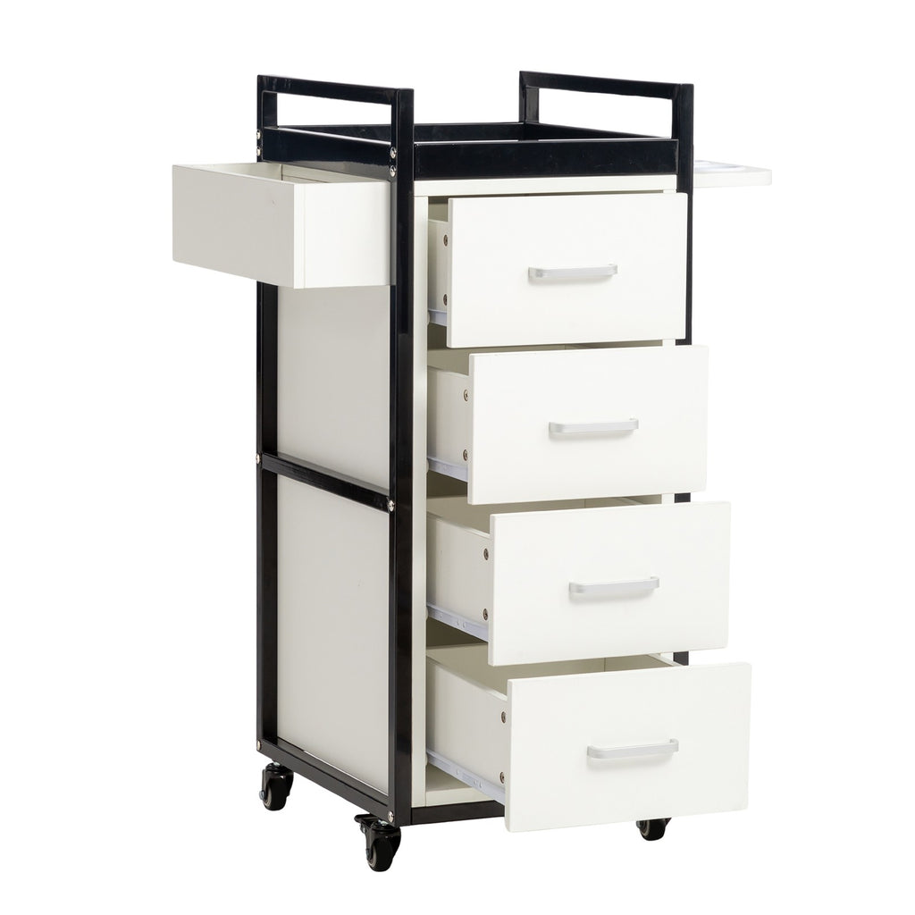Salon Trolley Cart with 4 Large Drawers & Tool Holders - Mobile Beauty Station