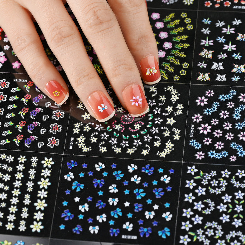 Nail Art Sticker Decal Set for 3D Nail Design - Multiple Colors & Sheets