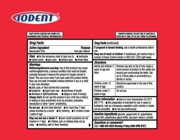 Maximum Strength Oral Analgesic Gel 0.42oz for Toothache & Cold Sores
