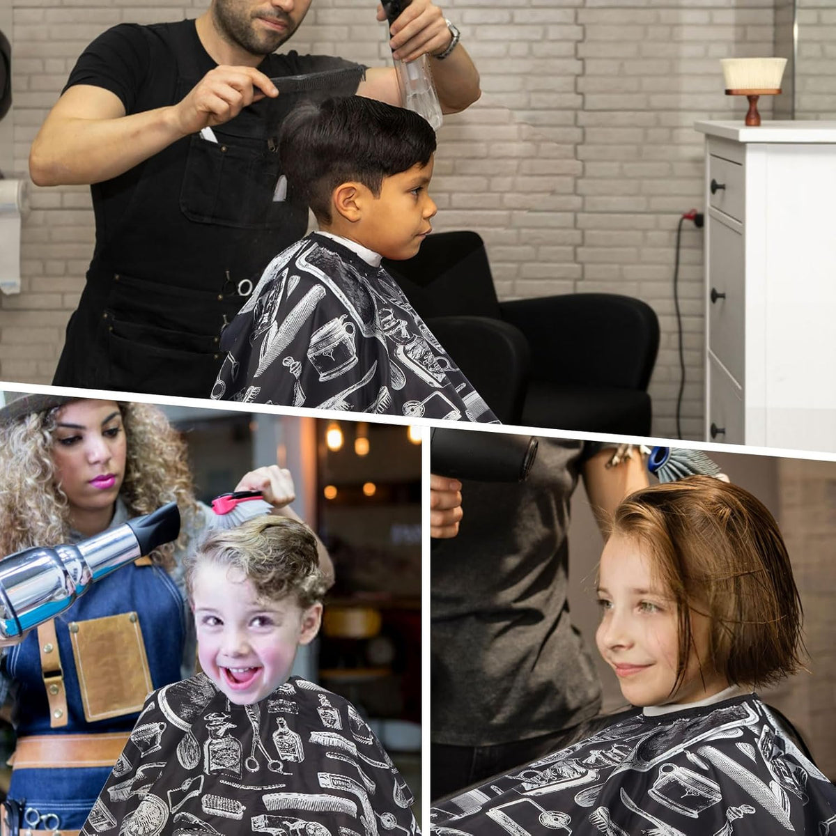 Hair Cutting Cape with Neck Duster Brush Large Salon Barber Set