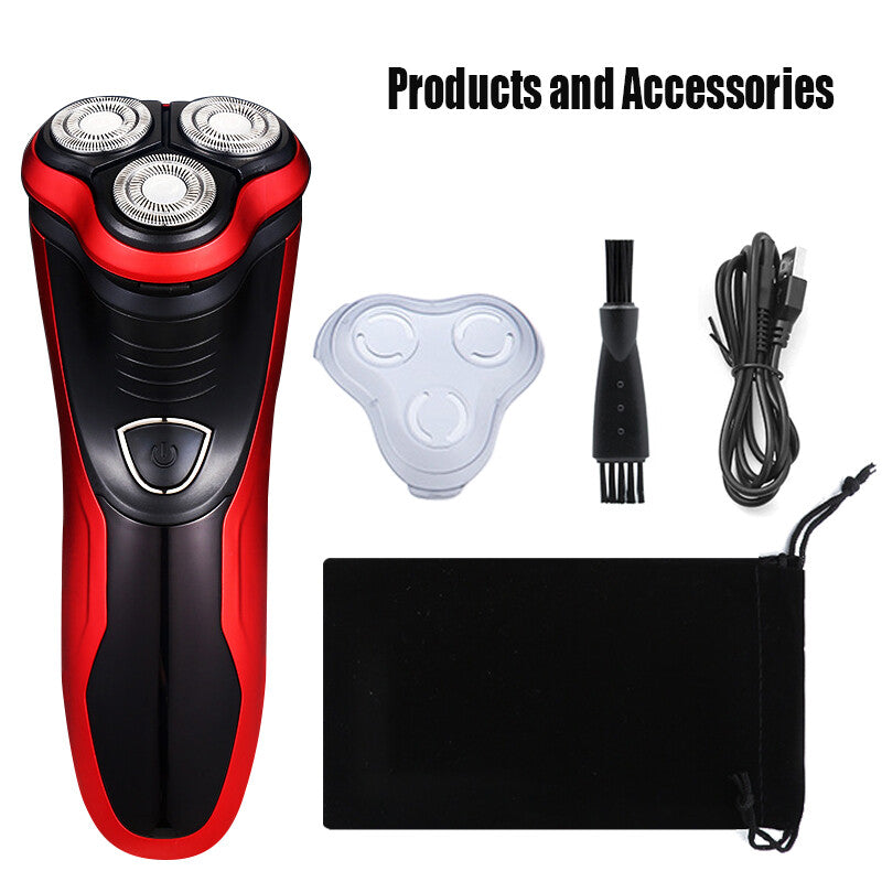 Men's Waterproof Rotary Electric Shaver with Pop-Up Trimmer - Cordless Wet Dry