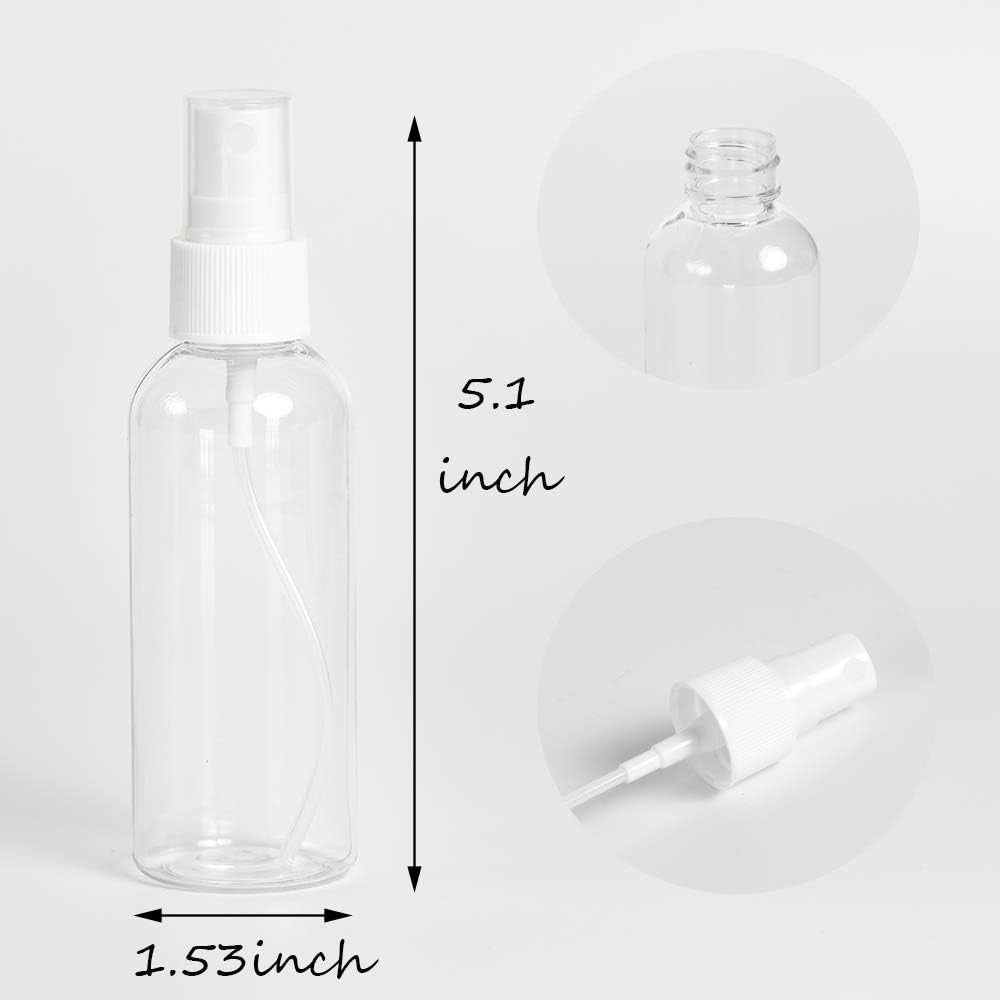 Refillable Travel Spray Bottles Set - 3 Pack, 80ml Clear Reusable Containers