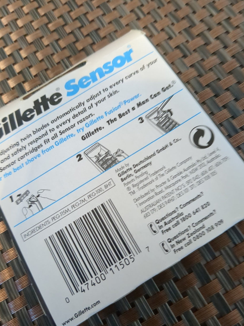 Gillette Sensor 10 Pack Self-Adjusting Twin Blade Razor Refills