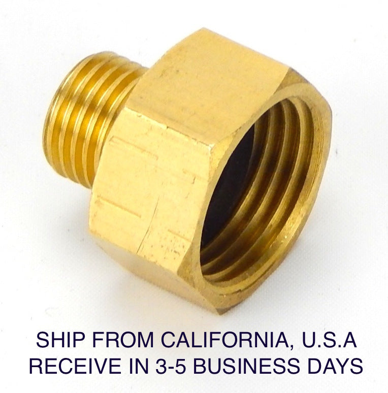 Heavy Brass 1/4 Inch to 1/2 Inch Water Hose Adapter for Salon Shampoo Bowls