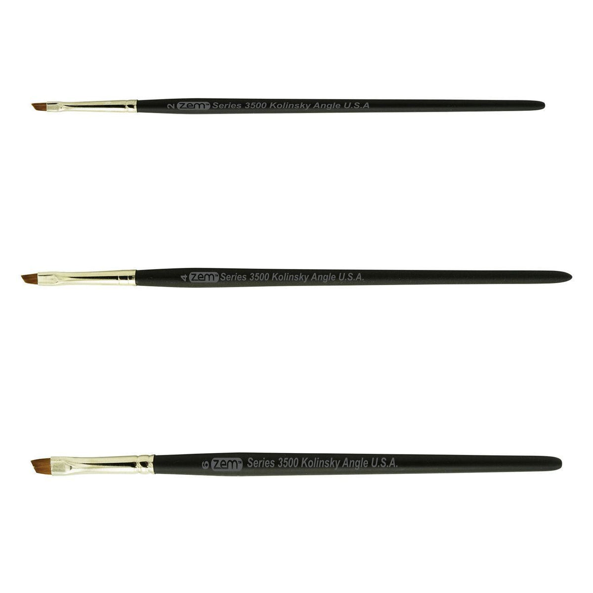 Kolinsky Sable Angle Shader Brush Set - 3 Premium Paint Brushes