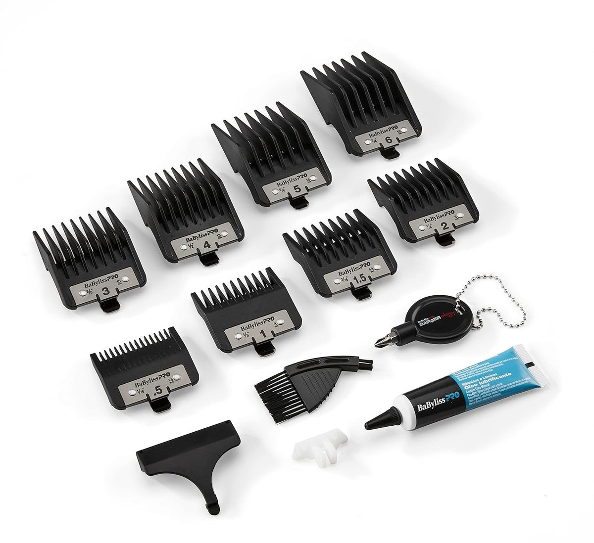Dual Battery Cordless Hair Clipper with 8 Guide Guards & Free Spray