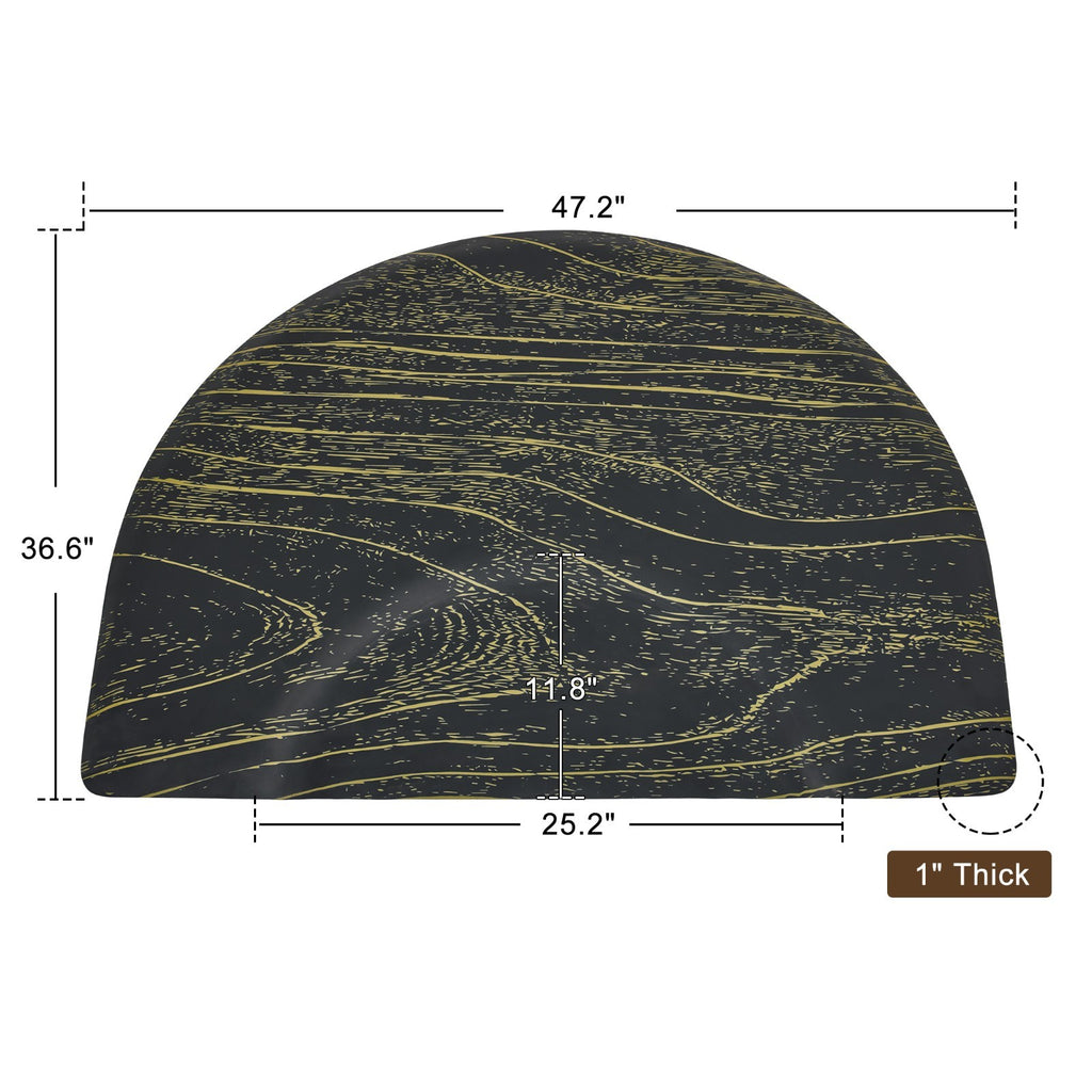 Anti-Fatigue Salon Floor Mat - Semi-Circle Comfort Mat for Barber & Hairdressing Stations