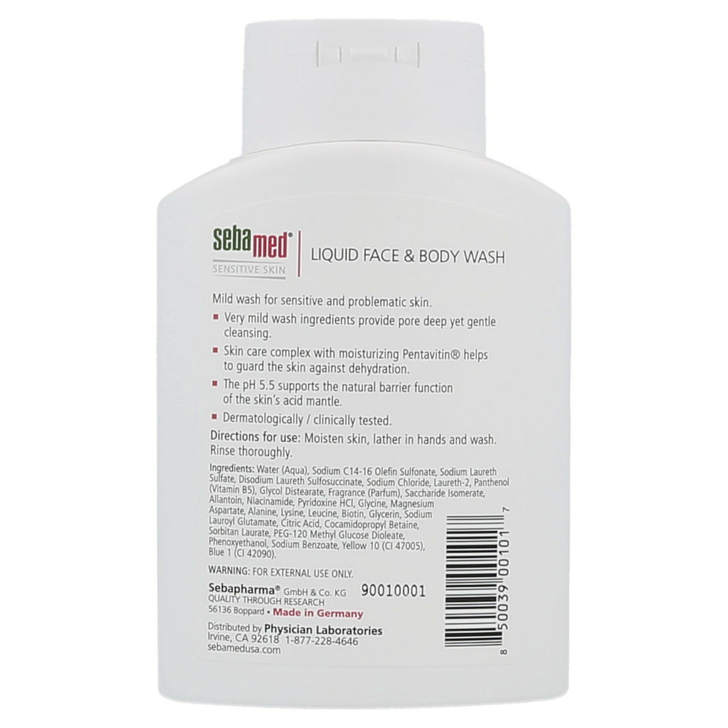 Sensitive Skin Liquid Body & Face Wash - Soap-Free, 200mL