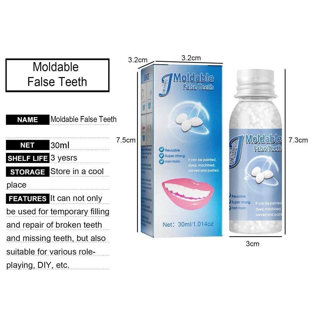 Temporary Dental Repair Kit Moldable False Teeth for Gaps & Broken Teeth