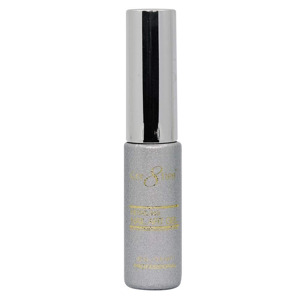Silver Glitter Nail Art Gel - Cre8tion Detailing Gel for Nails 0.33 Oz