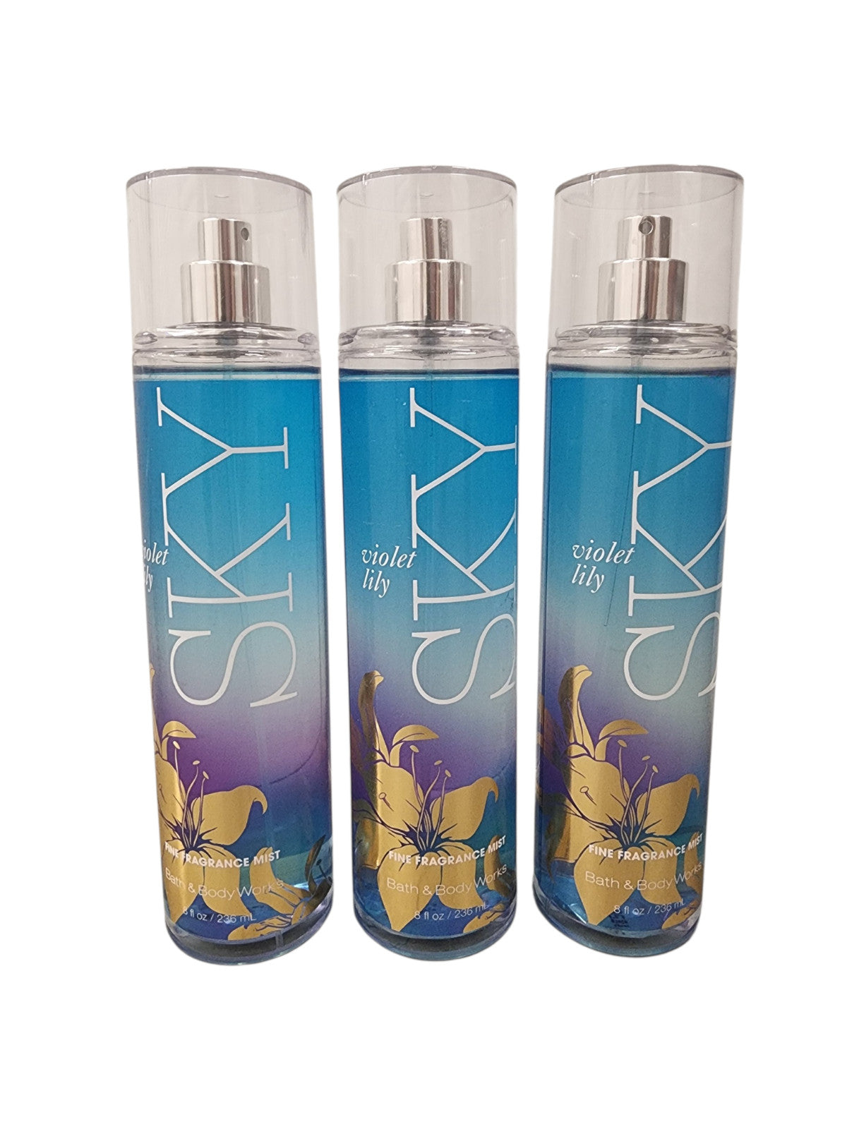 3-Pack Violet Lily Sky Body Mist 8 oz | Long-Lasting Fragrance Spray