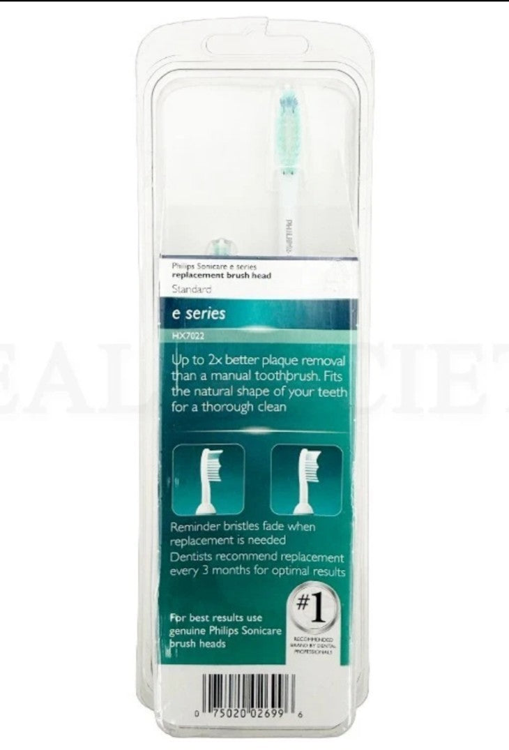 Philips Sonicare E-Series Replacement Toothbrush Heads 2 Pack HX7022