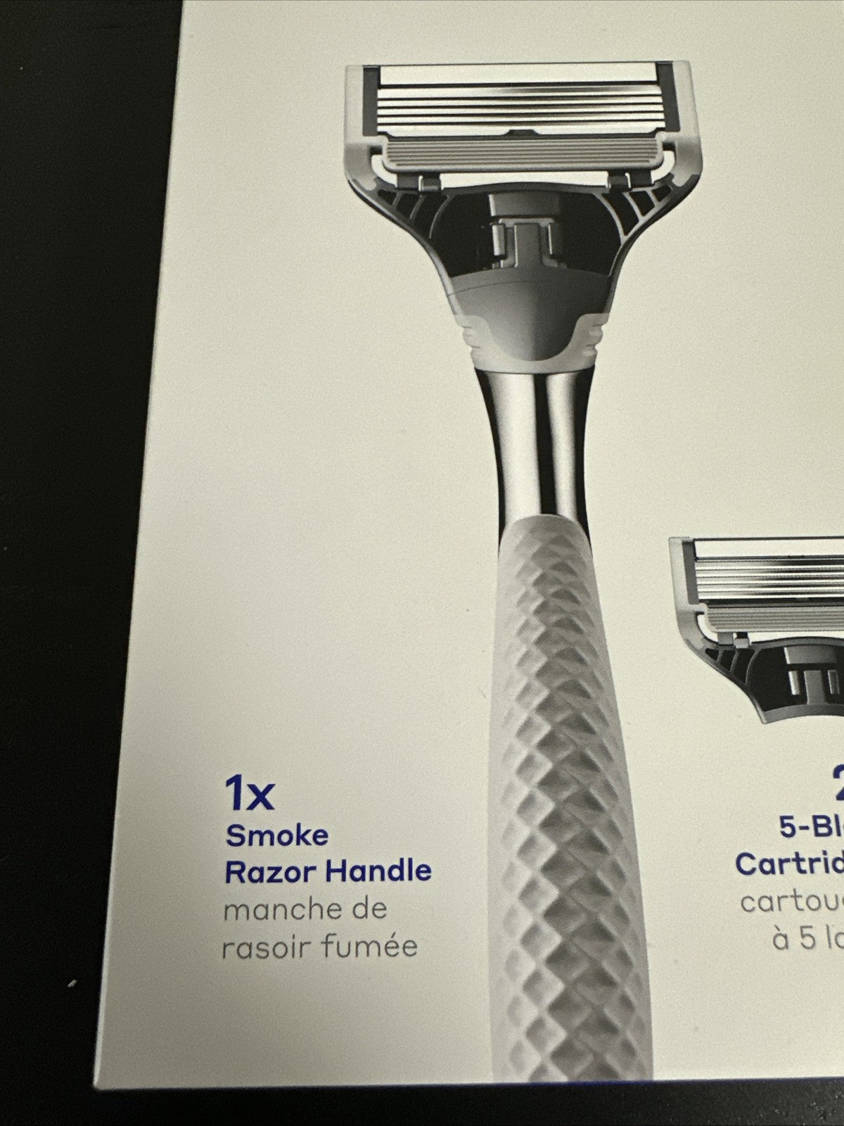 Harry's Smoke Razor with 2x 5-Blade Cartridges No-Slip Grip