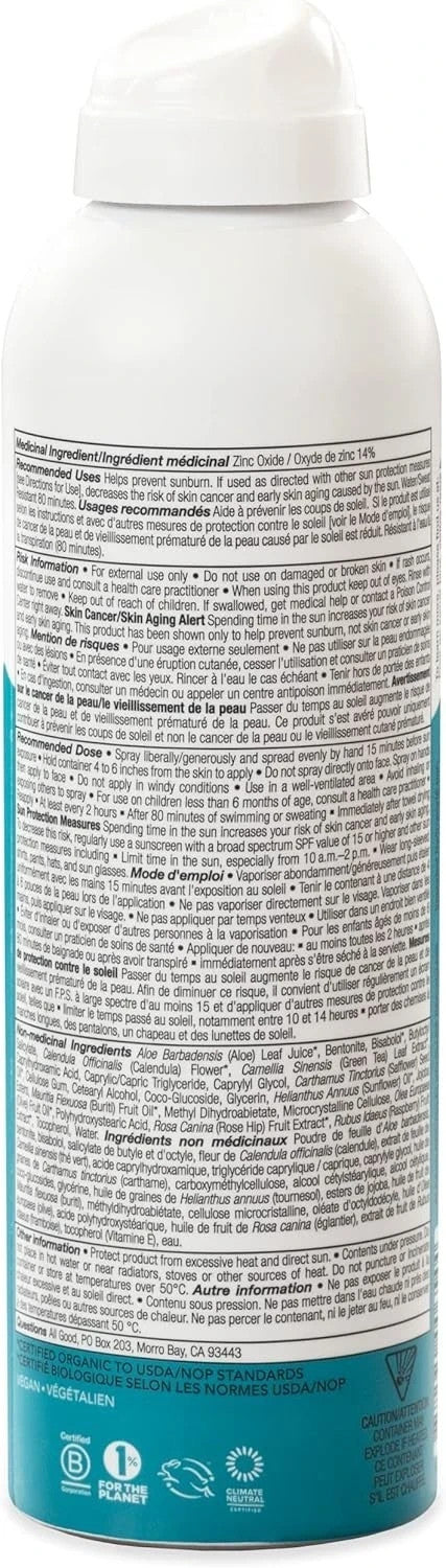 Mineral Sunscreen Spray SPF 30 - Water-Resistant, Hydrating, Pack of 3