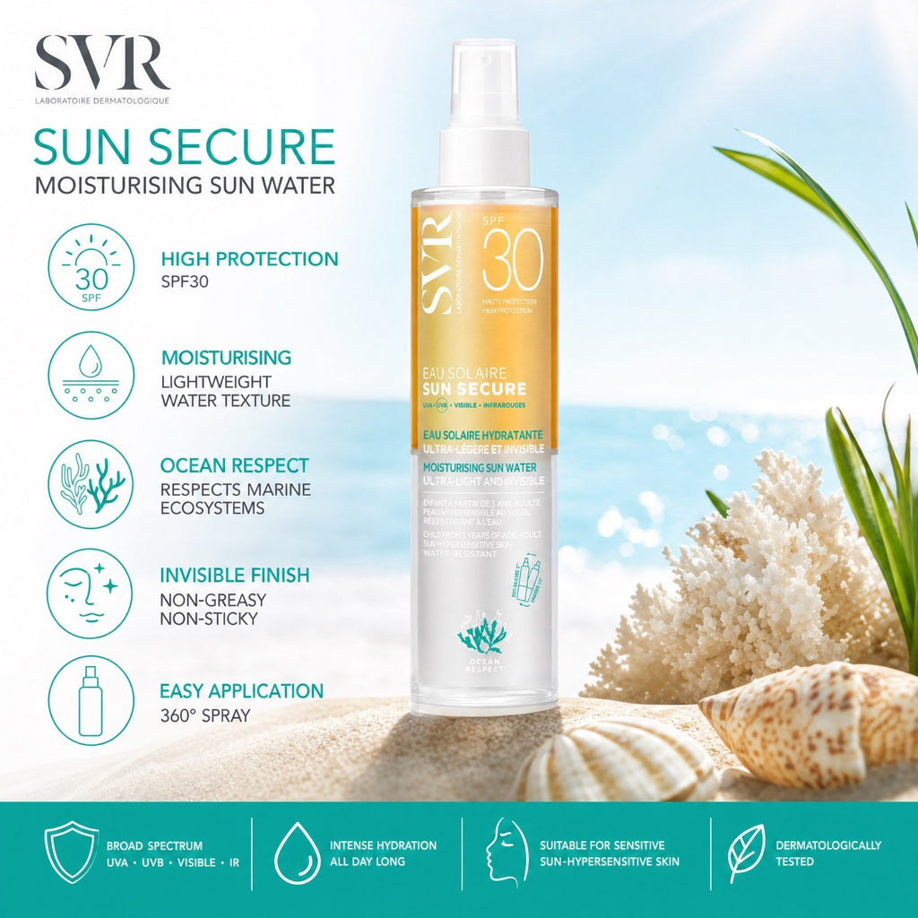 SPF 30 Water Sun Protection Spray - Lightweight Moisturising Sun Water