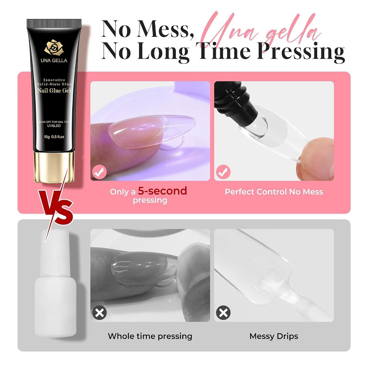 Nail Tip Glue - Long-Lasting Rapid Cure Nail Adhesive 15g