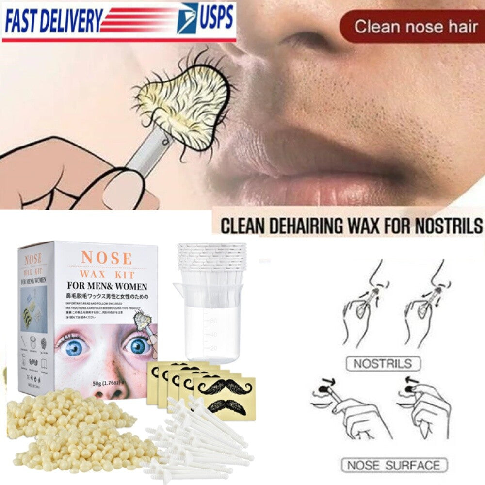 Nose Hair Removal Wax Bead Kit Painless Nasal & Ear Hair Removal Set