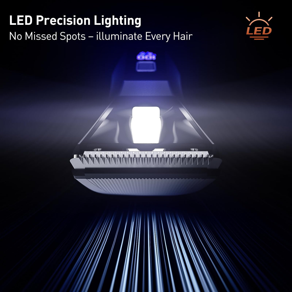 Men's 2-in-1 Body Grooming Trimmer & Shaver - Waterproof Electric Razor with Dual Blades, LED Light, USB-C Charging