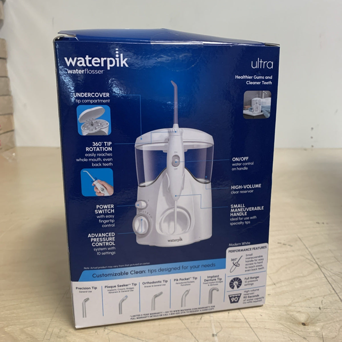 Waterpik Ultra Water Flosser with 10 Pressure Settings - WF-100W, White