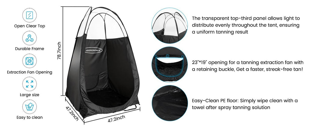 Large Portable Spray Tan Tent with Carry Case - Pop Up Tanning Booth