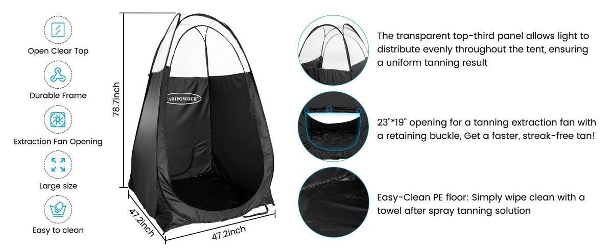 Large Portable Spray Tan Tent with Carry Case - Pop Up Tanning Booth