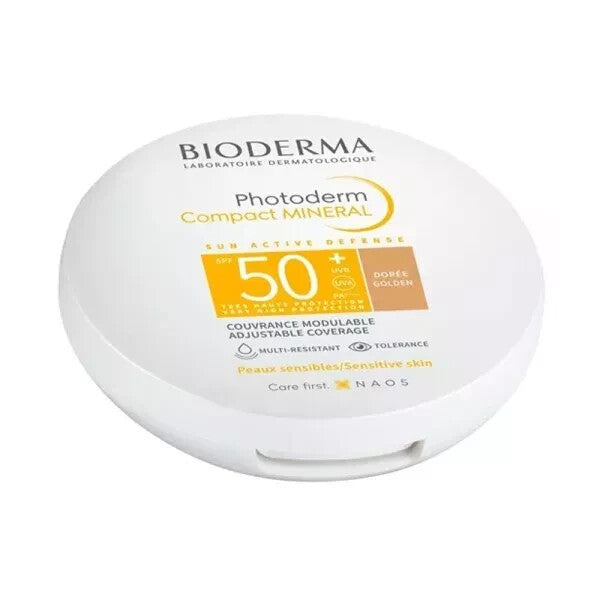 Mineral SPF50+ Compact Sunblock Powder - Golden Color, 10g
