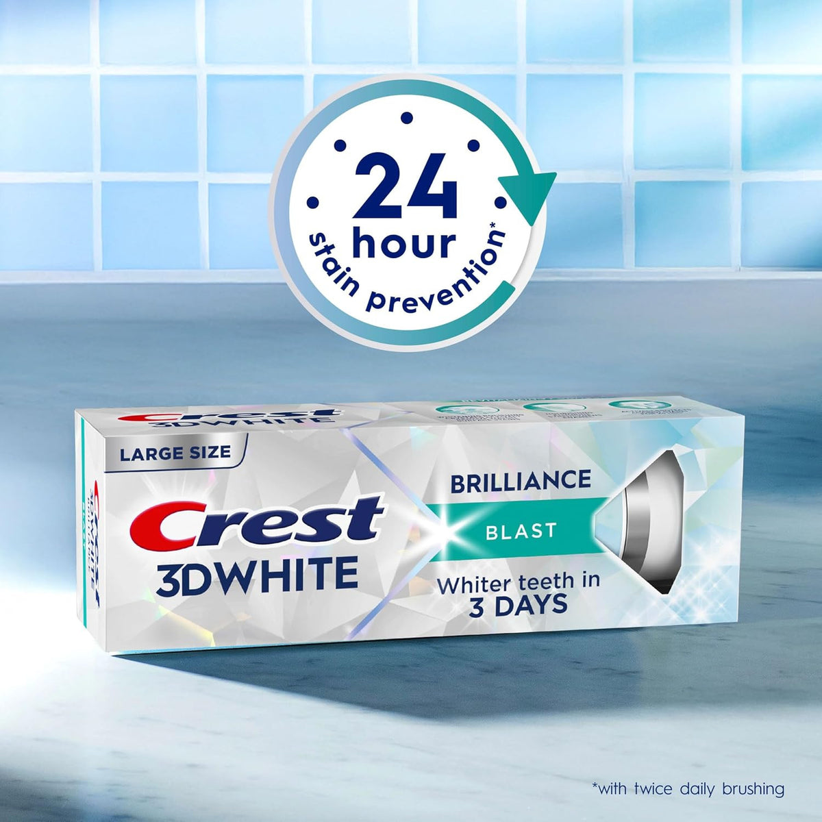 Crest 3D White Brilliance Blast Whitening Fluoride Toothpaste 4.6oz