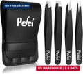 Professional Stainless Steel Tweezers Set for Eyebrows & Facial Hair Removal