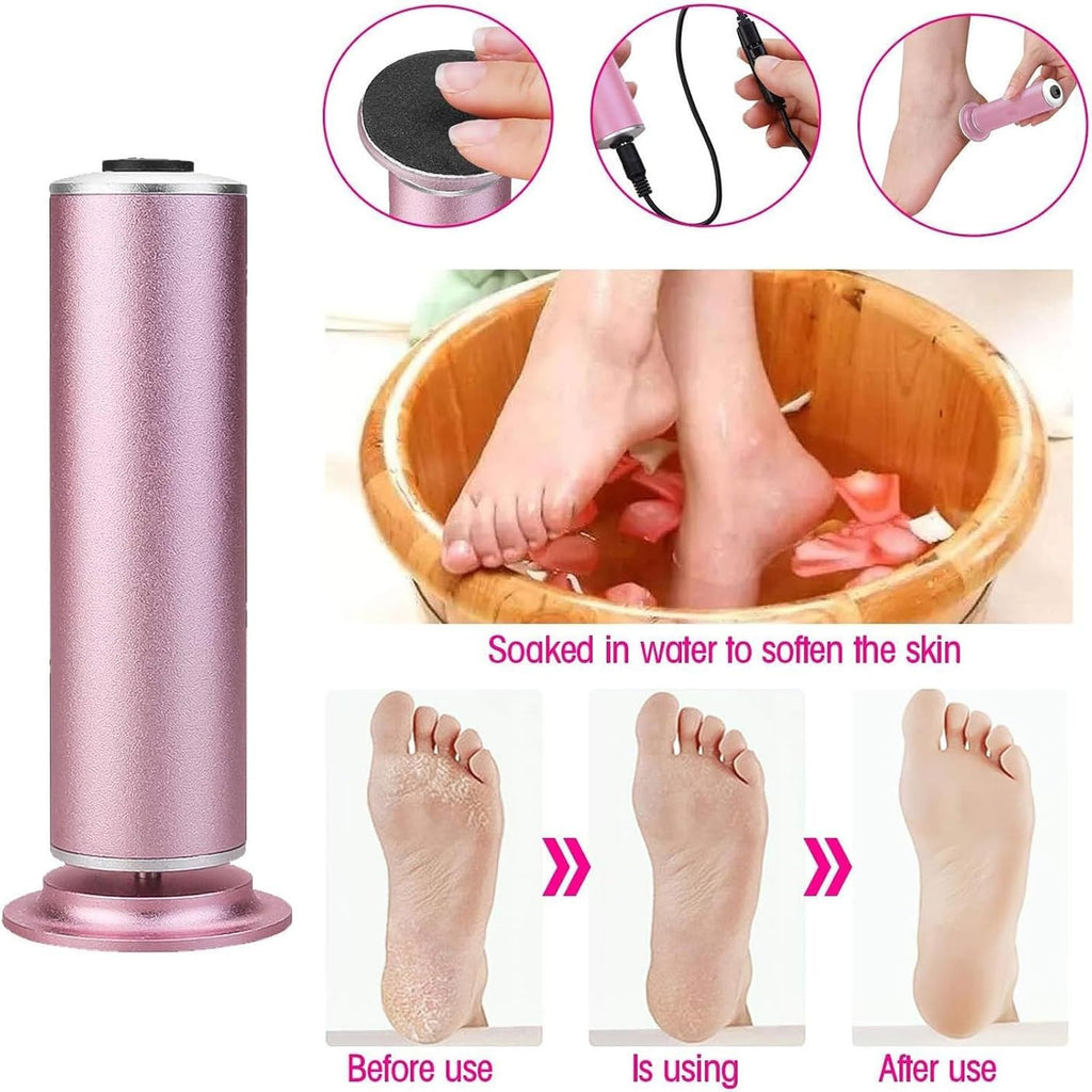Electric Foot File Callus Remover with 60 Sandpaper Discs - Adjustable Speed Pedicure Tool