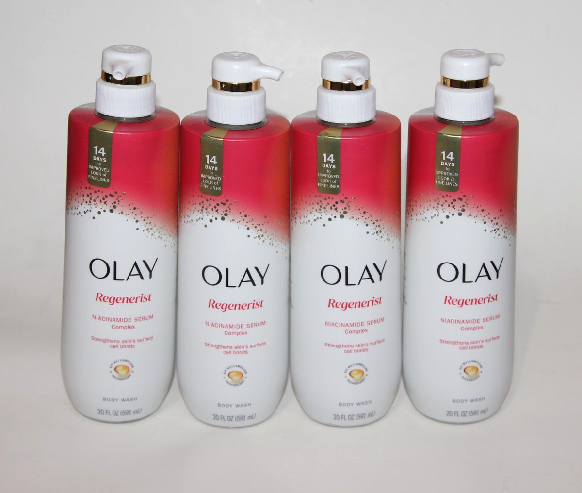 Body Wash with Niacinamide & Vitamin B3 - 4 Pack, 20 Fl Oz Each