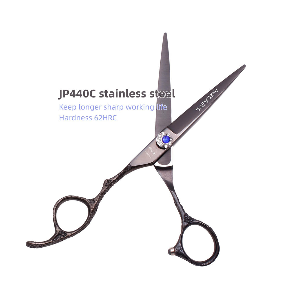 Left-Handed Hair Cutting & Thinning Scissors - Sharp Barber Shears, 6 Inches