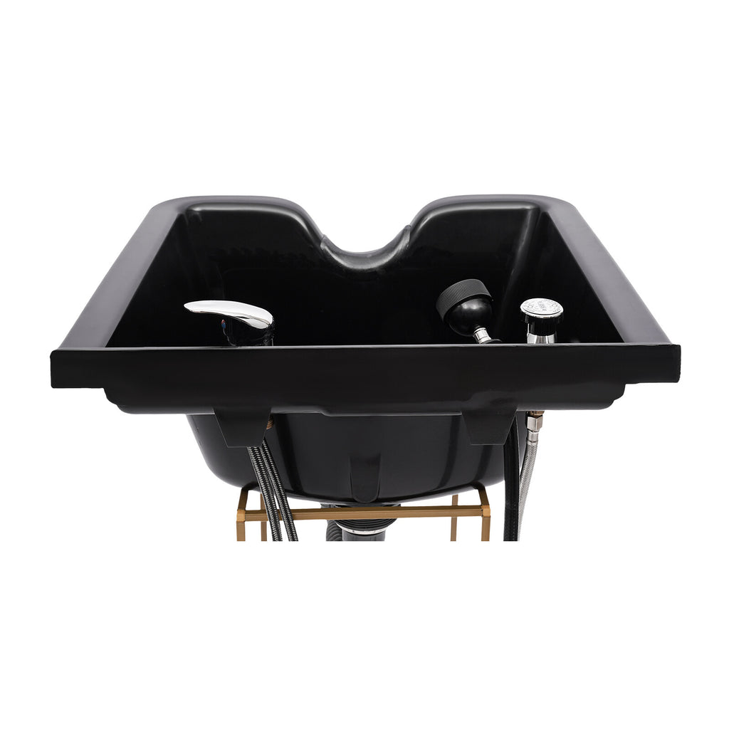 Black Deep ABS Backwash Sink for Hair Salons & Barber Shops 21.85x19.69x9.84 Inch