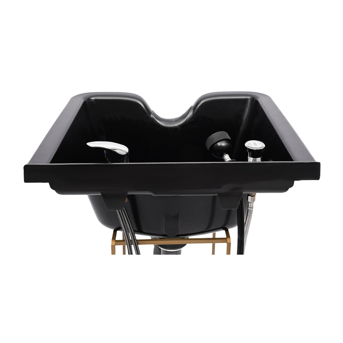 Black Deep ABS Backwash Sink for Hair Salons & Barber Shops 21.85x19.69x9.84 Inch