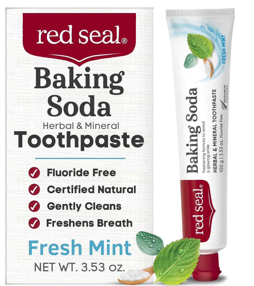 Fluoride-Free Toothpaste with Baking Soda and Herbal Mineral Formula - Vegan & Cruelty-Free