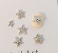 10pcs Silver Gold Alloy Star Nail Art Charms for Manicure & DIY Nail Decoration