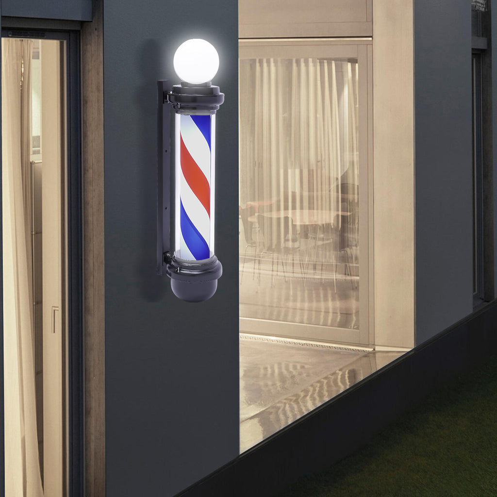 32-Inch Rotating LED Barber Pole Light for Hair Salon Outdoor Sign