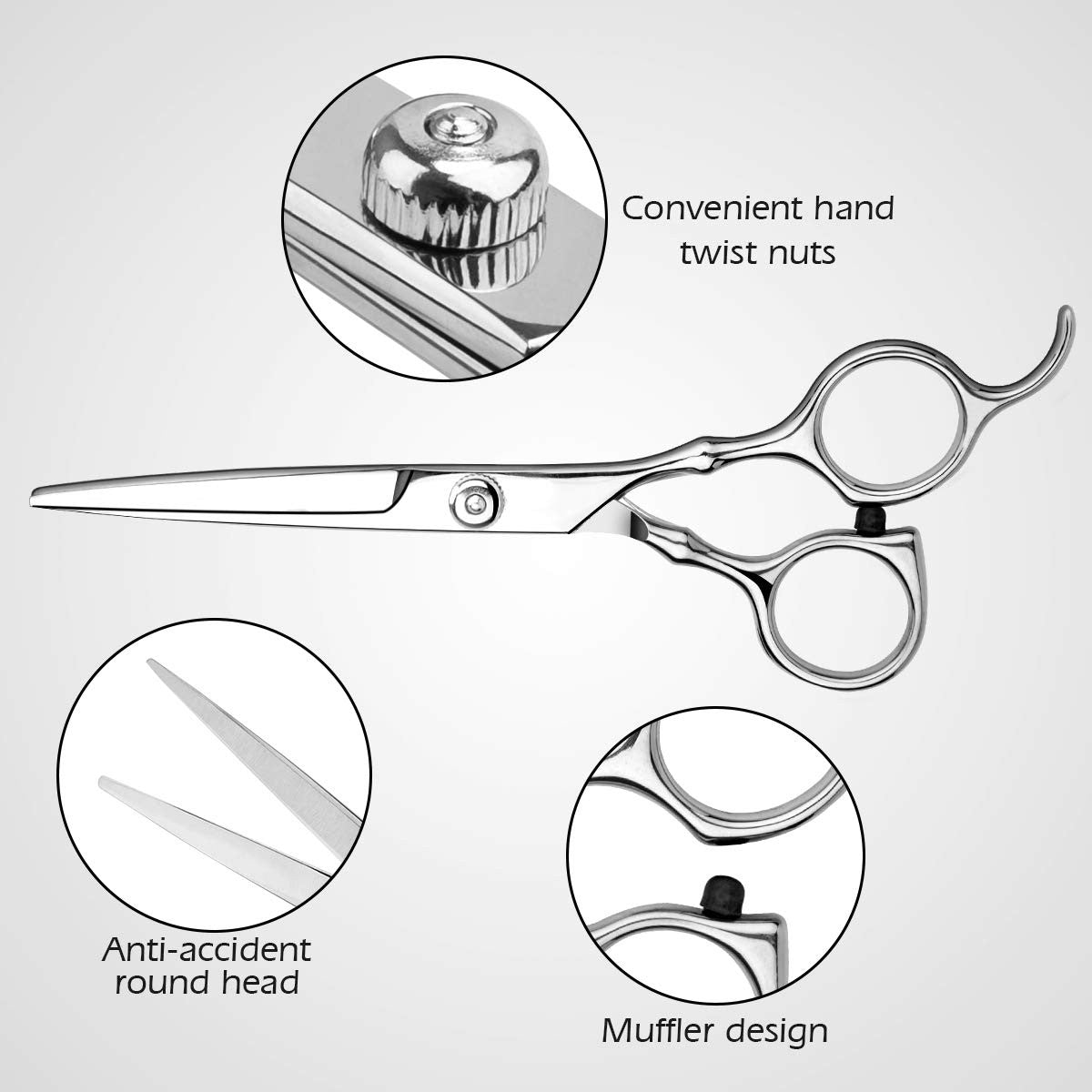 Professional Hair Cutting Scissors Thinning Shears Kit with Comb and Case