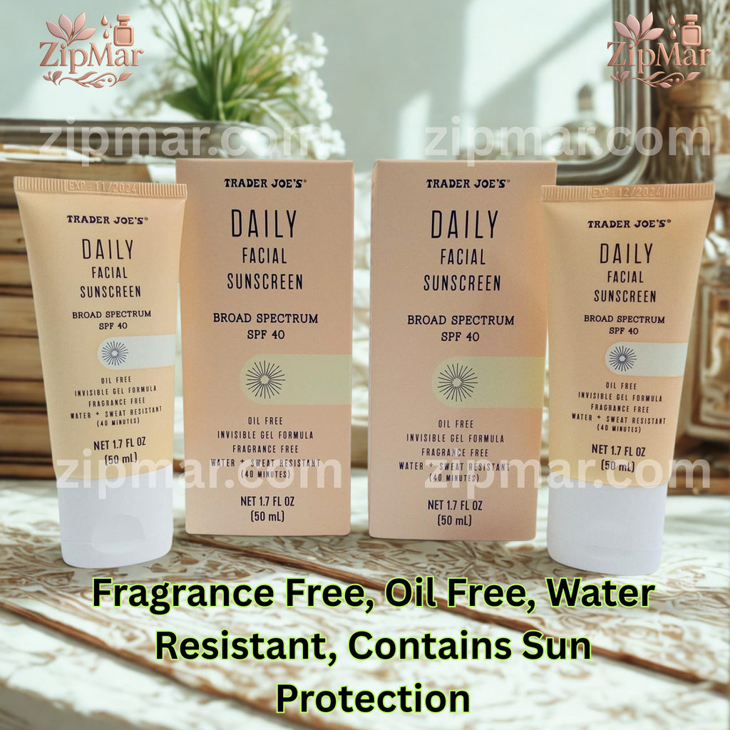 Facial Sunscreen SPF 40 - Broad Spectrum, Oil-Free, Water-Resistant, 2 Pack