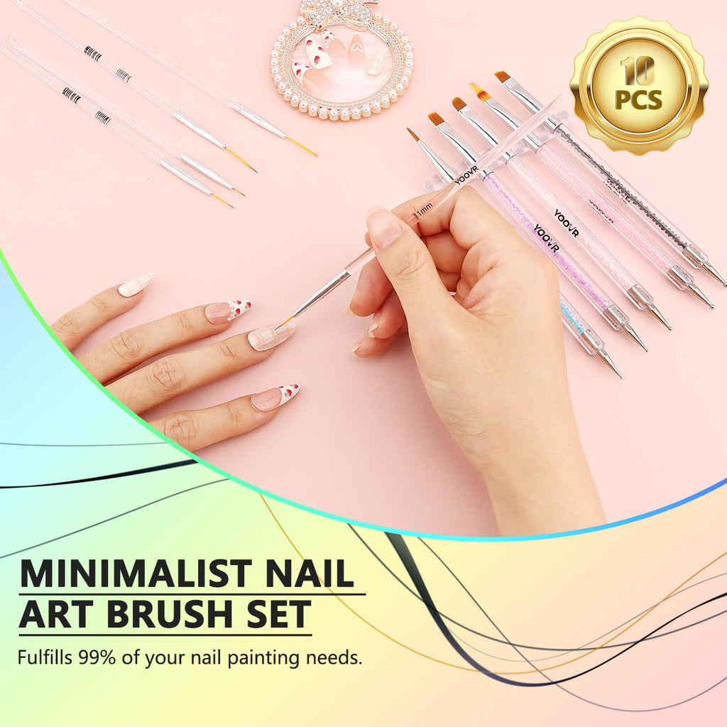 15-in-1 Nail Art Brush Set with Dotting Tools for Home & Salon