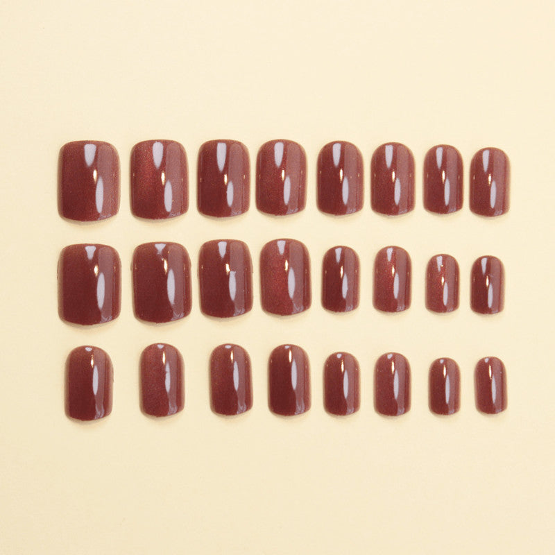 Pink Glitter Cat Eye Short Square Press-On Nails - 48 Pack, Fake Nail Set