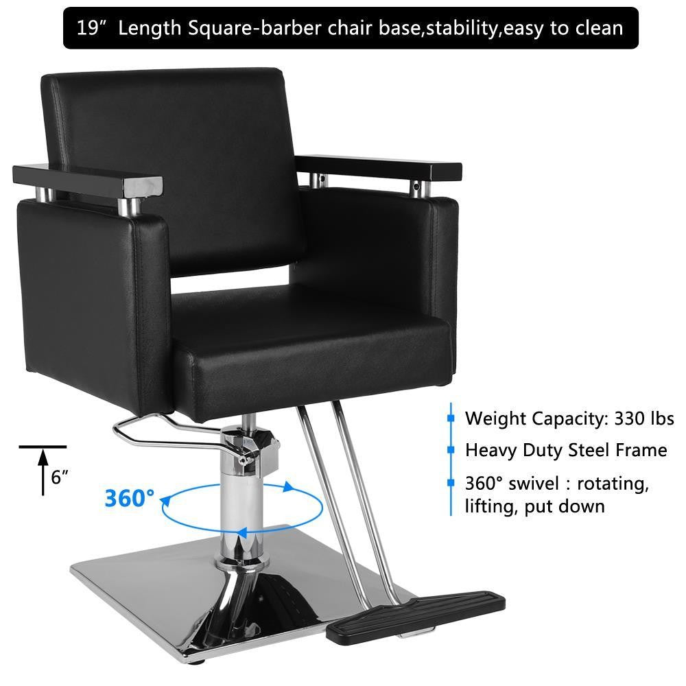 Hydraulic Barber Chair Salon Hair Styling Chair Black